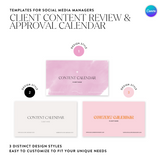 Client Content Review & Approval Calendar Canva Template