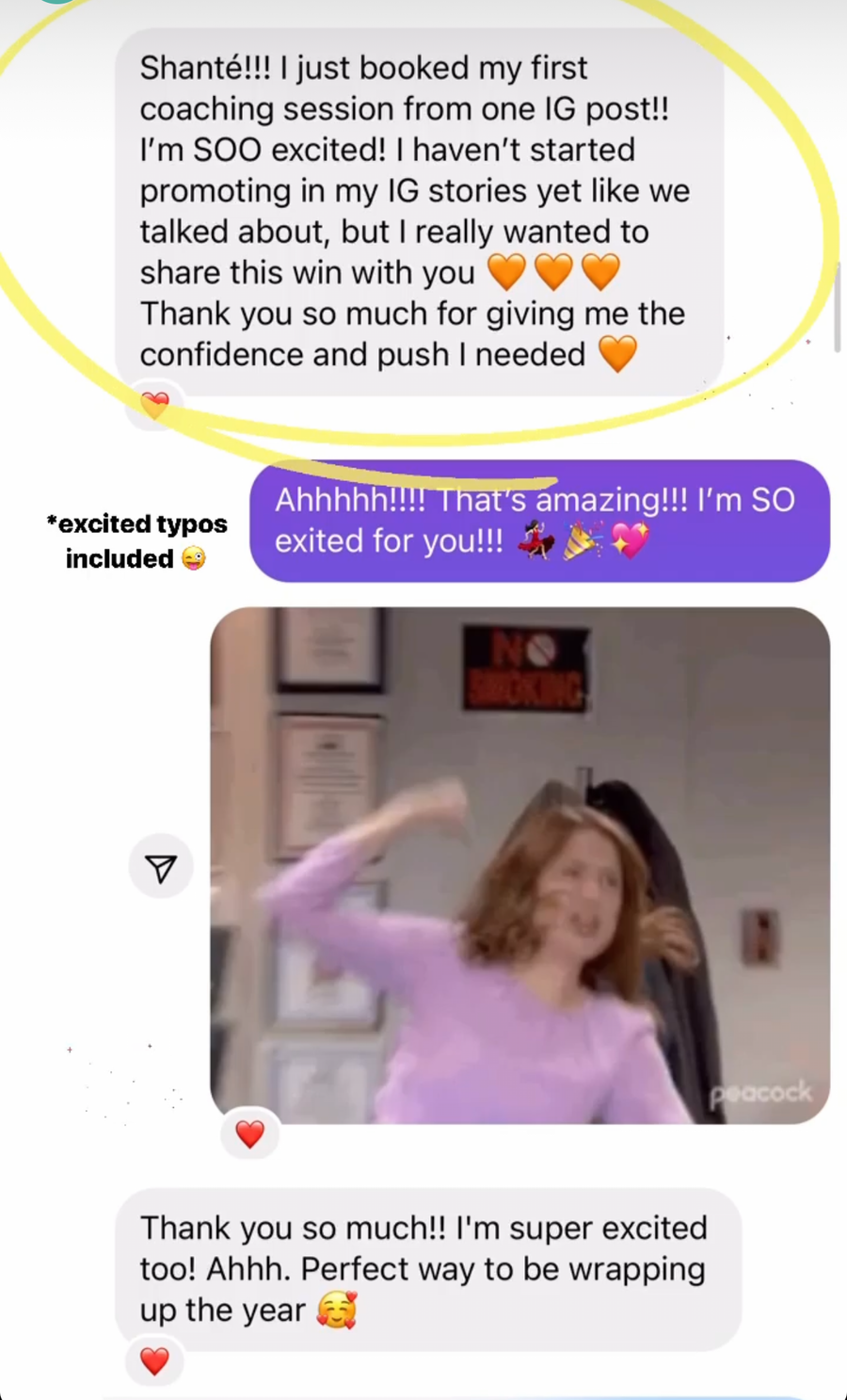 Customer testimonial screenshot
