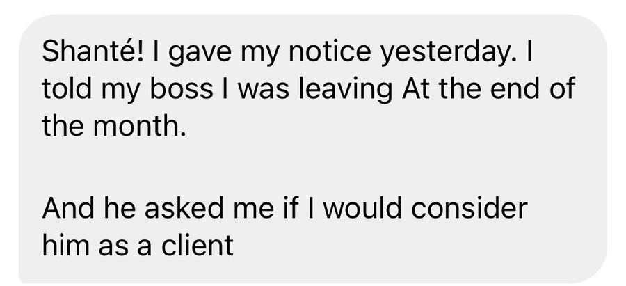 Customer testimonial screenshot