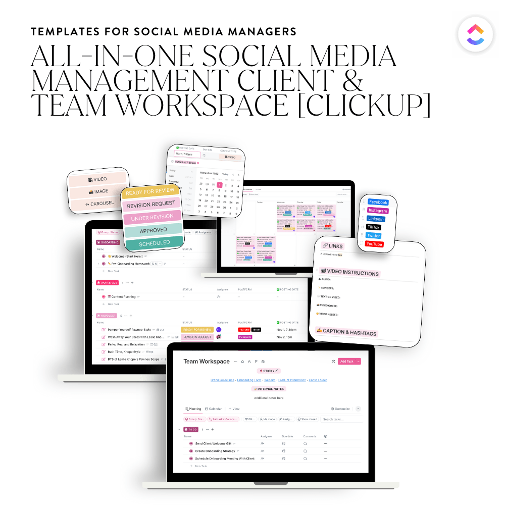 ClickUp: All - in - One Client & Team Workspace Template - Sugarpunch Marketing
