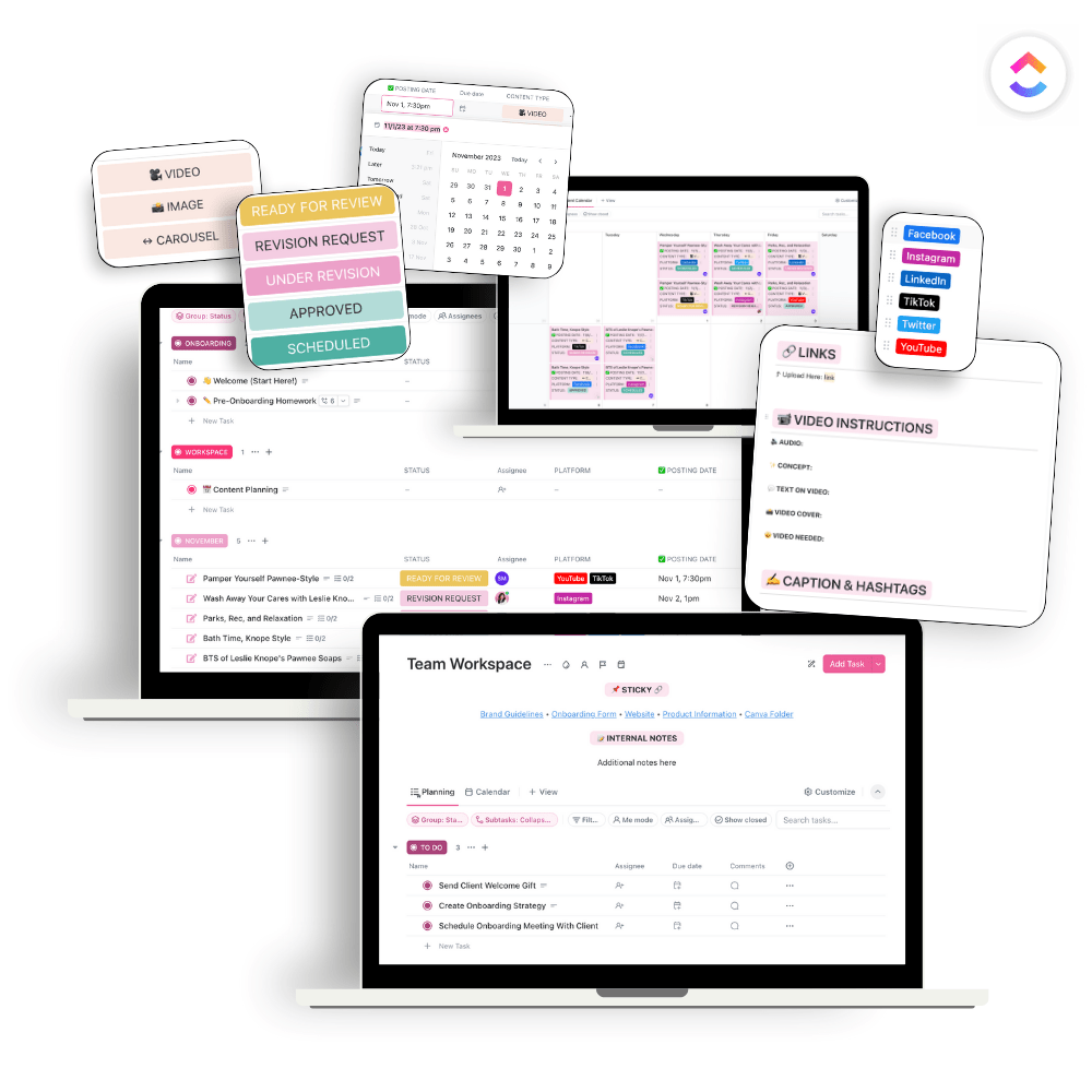 ClickUp: All - in - One Client & Team Workspace Template - Sugarpunch Marketing