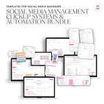 ClickUp: Social Media Management Systems & Automations Template Bundle Pack (2 Templates) - Sugarpunch Marketing