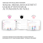 ClickUp: Social Media Management Systems & Automations Template Bundle Pack (2 Templates) - Sugarpunch Marketing