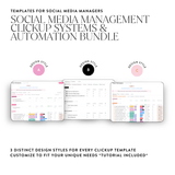 ClickUp: Social Media Management Systems & Automations Template Bundle Pack (2 Templates) - Sugarpunch Marketing
