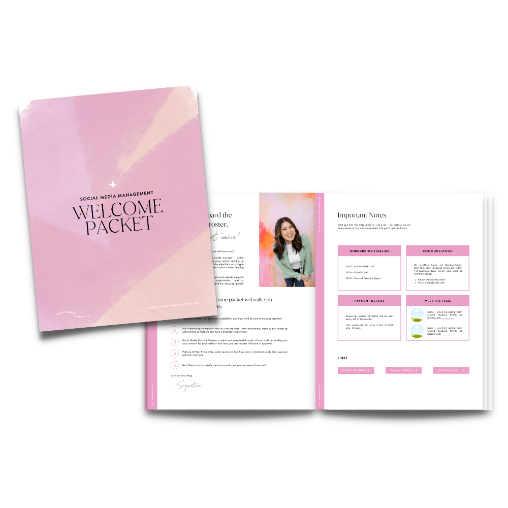 Client Onboarding Welcome Packet Canva Template - Sugarpunch Marketing