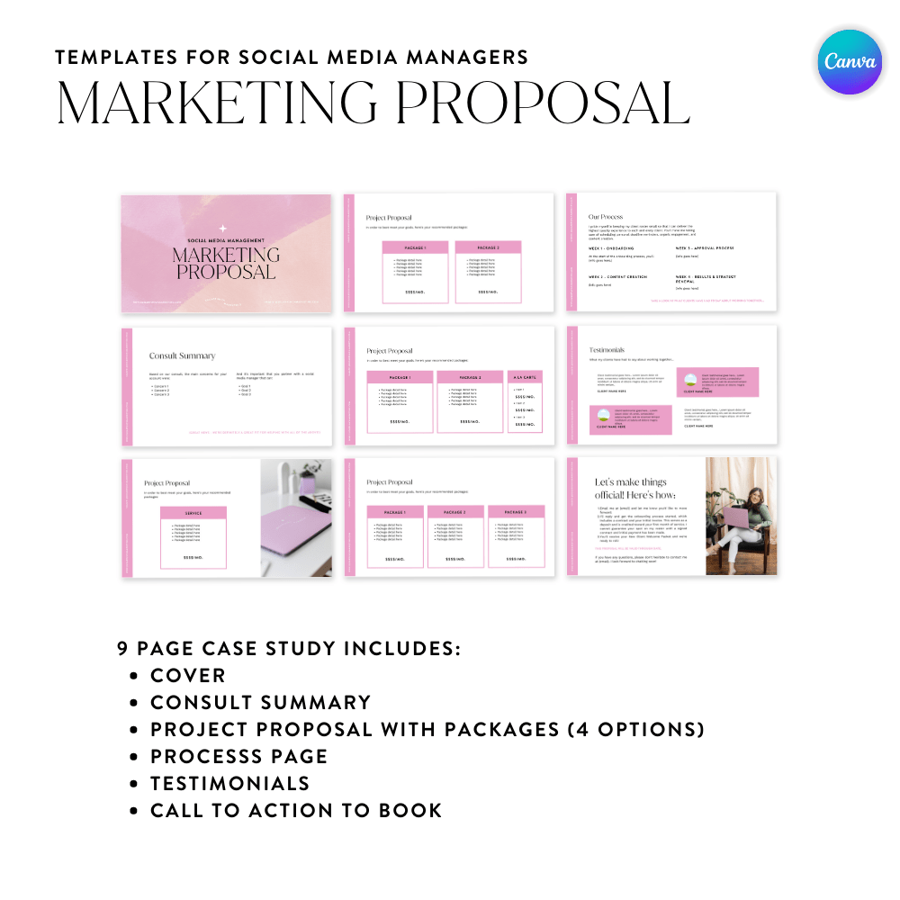 Social Media Marketing Proposal Canva Template - Sugarpunch Marketing
